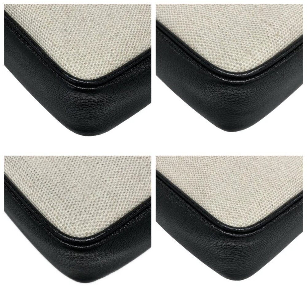 SAINT LAURENT PARIS Lou Camera Bag Cream Black Coated Canvas Leather 838-072125 - Picture 6 of 14